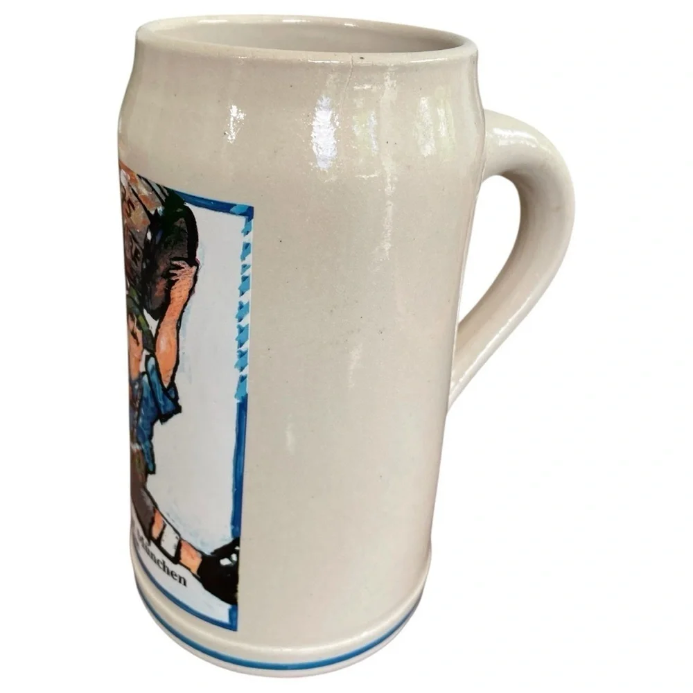 October Munchen beer stein, 1985, salt glaze stoneware, Fritz Dommel, no flaws